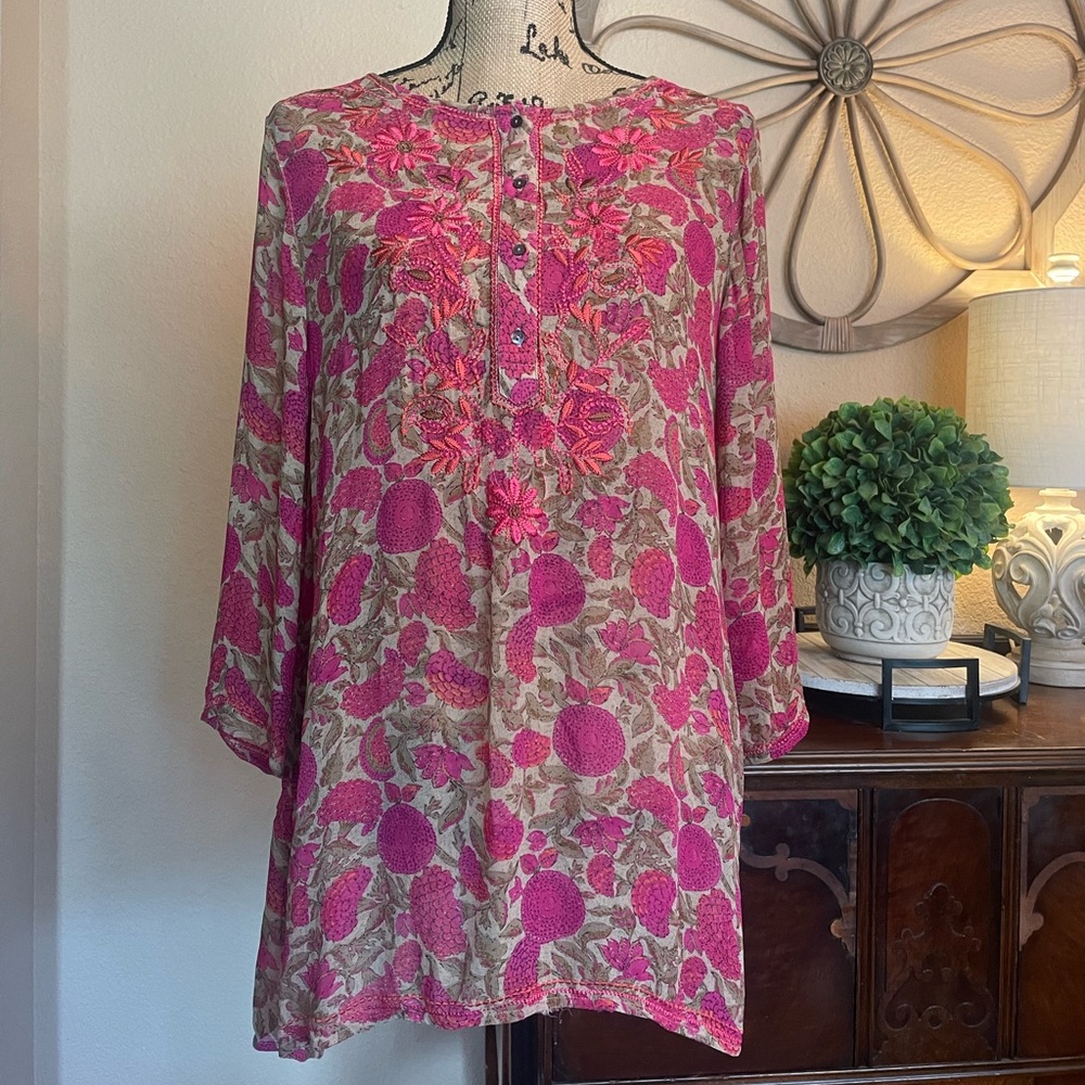 Sigrid Olsen Pink Floral Women's Top